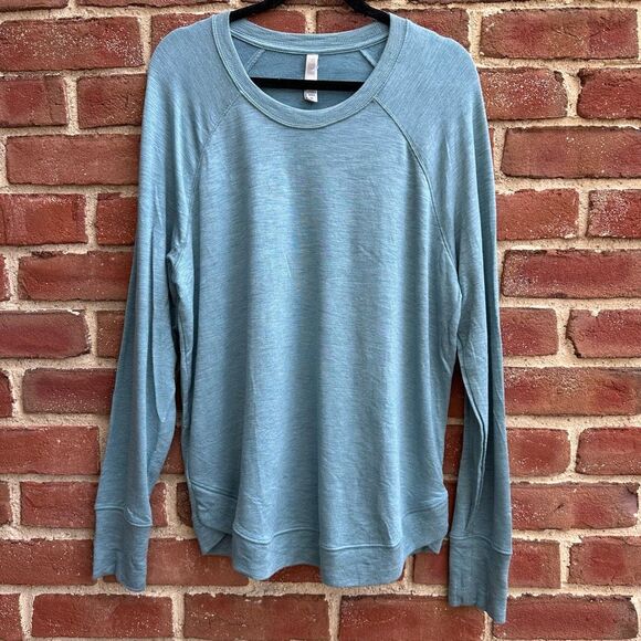 Athleta Mindset Sweatshirt heathered turquoise blue women's XL NEW - Picture 1 of 7